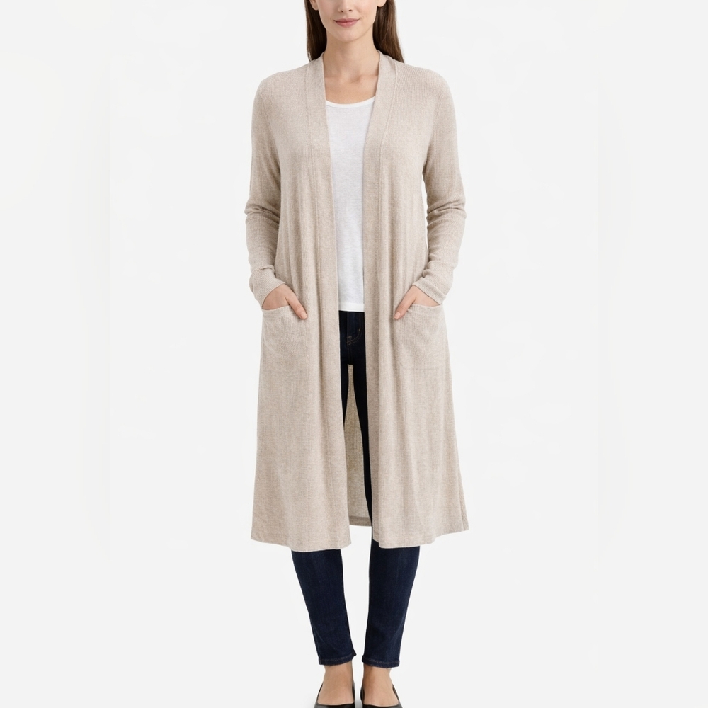Banana Republic Women's Linen Blend Beige Duster Cardigan Sweater Size XXL